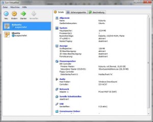 Hauptfenster Virtualbox