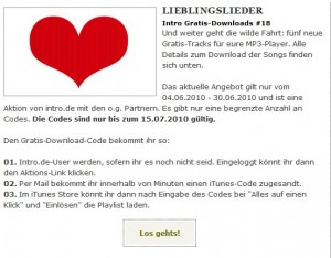 Lieblingslieder von Intro.de