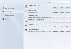 Firefox AddOn-Manager